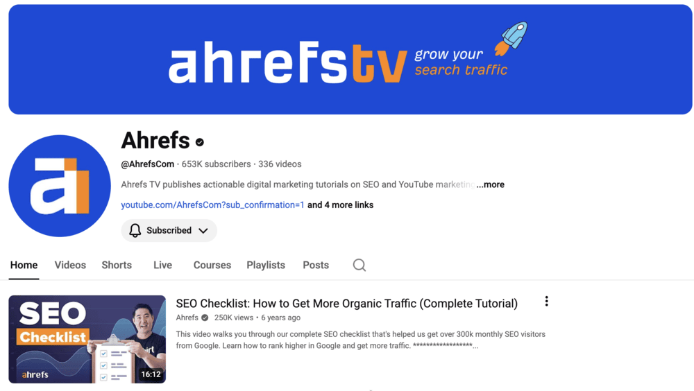 یوتیوب ahrefs